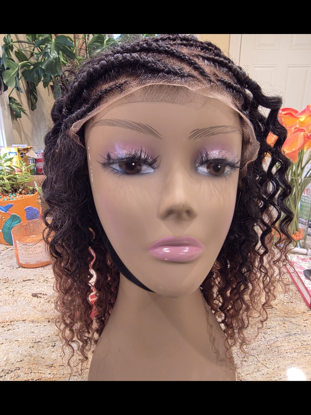 Ombre Brown Fulani Curly Braided Wig